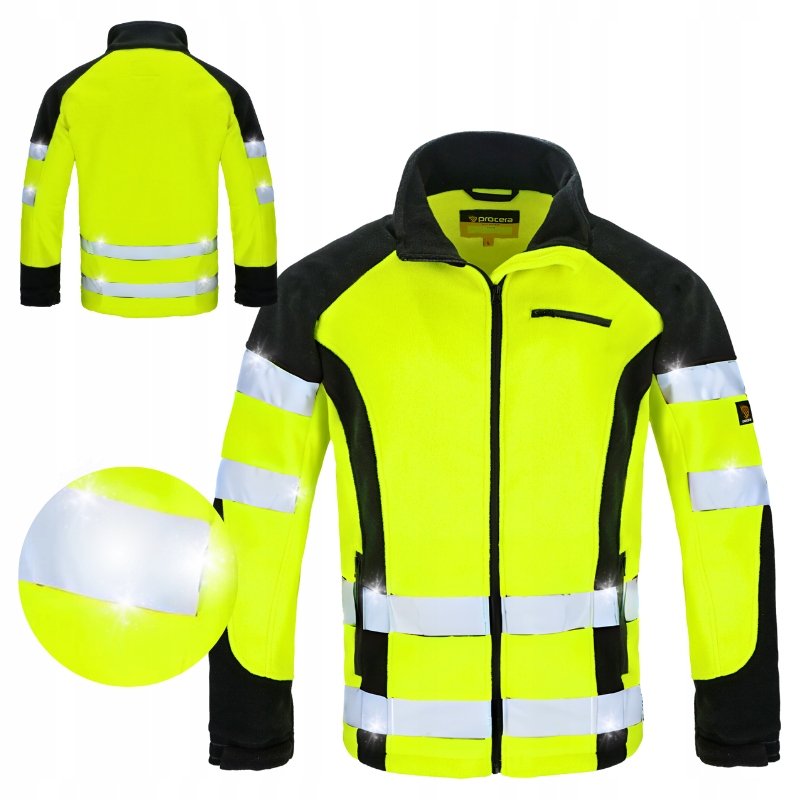 POLAR ROBOCZY męski Odblaskowy Bluza polarowa męska Ocieplana żółta BHP