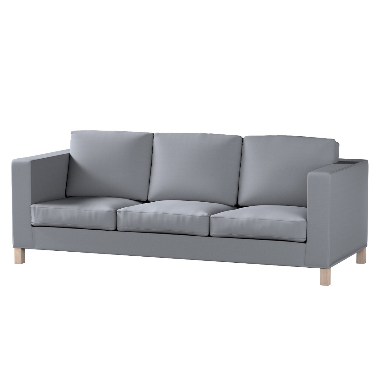 Pokrowiec na sofę Karlanda 3-osobową nierozkładaną, krótki, Slade Grey (szary), 208 x 87 x 66 cm, Cotton Panama