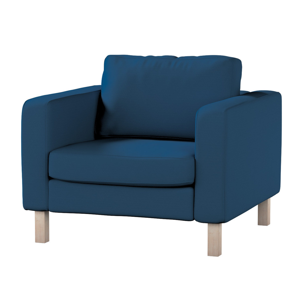 Pokrowiec na fotel Karlstad, Ocean blue (morski niebieski), 89 x 89 x 64 cm, Cotton Panama