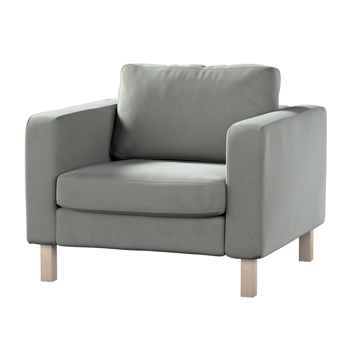 Pokrowiec na fotel Karlstad, szary, 89 x 89 x 64 cm, Living Velvet