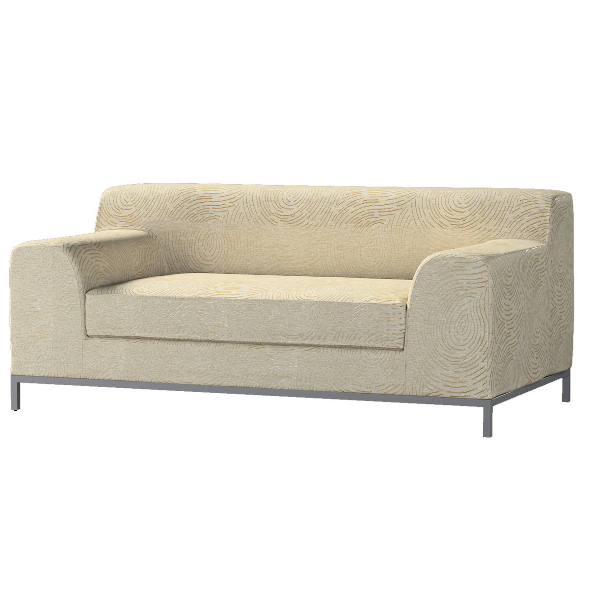 Pokrowiec na sofę Kramfors 2-osobową, beżowo-złoty wzór, Sofa Kramfors 2-osobowa, Living II