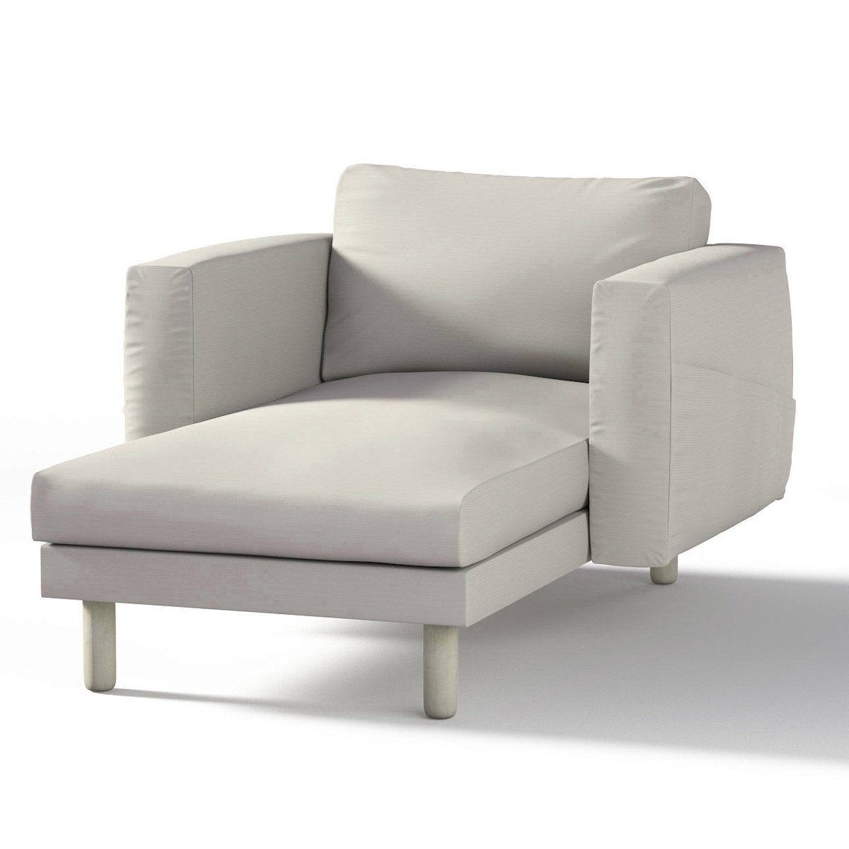 Pokrowiec na szezlong Norsborg z podłokietnikami, Silver(jasnoszary), 110 x 157 x 85 cm, Cotton Panama