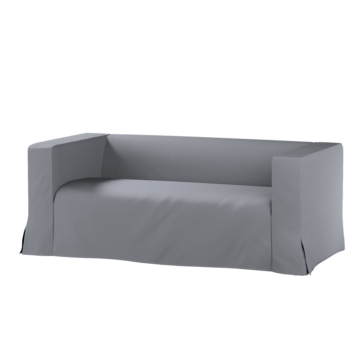 Pokrowiec na sofę Klippan 2-osobową długi z kontrafałdami, Slade Grey (szary), 177 x 88 x 66 cm, Cotton Panama