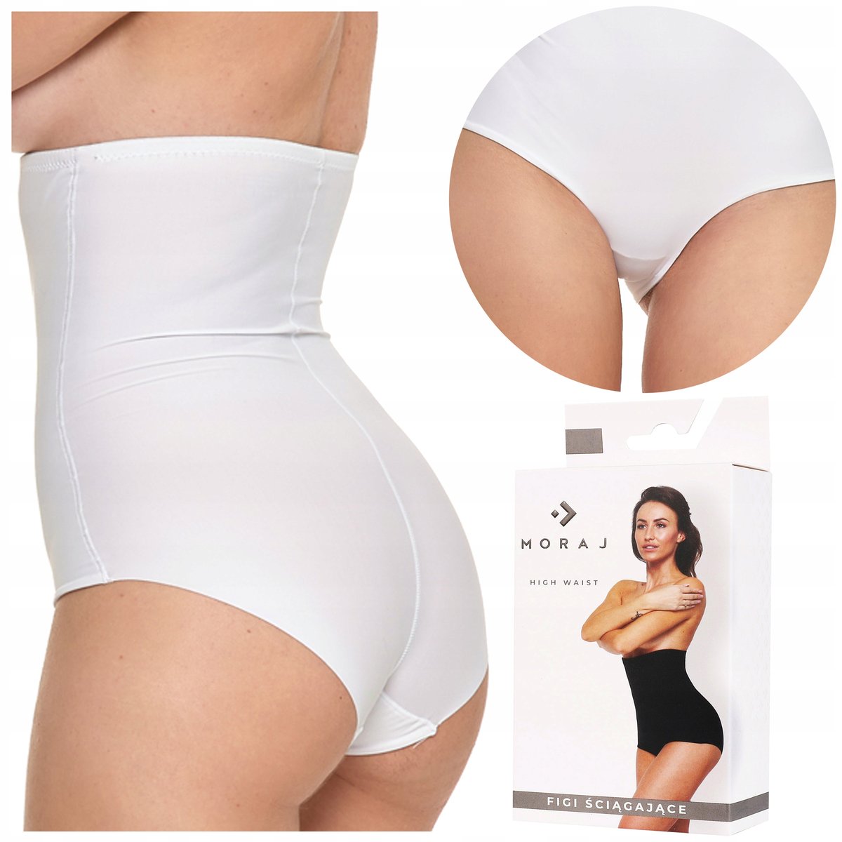 FIGI MAJTKI DAMSKIE Laserowo Cięte Wyszczuplające Wysoki Stan Maxi r. XL