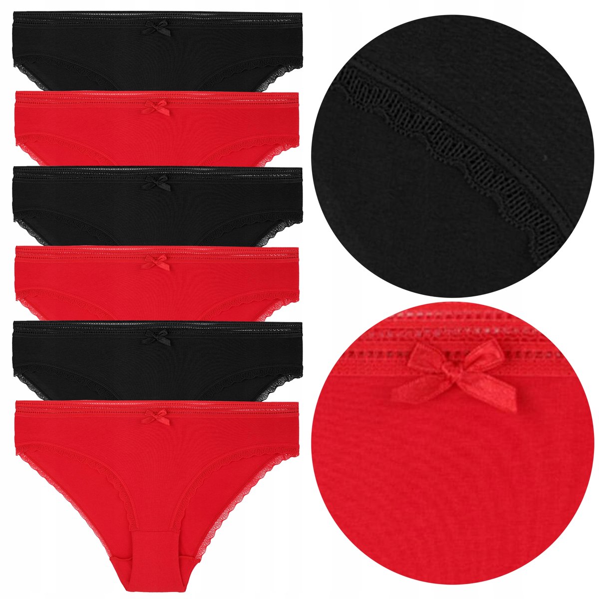 6x FIGI MAJTKI DAMSKIE Bawełniane Kobiece Zestaw 6 Pak MORAJ r. M