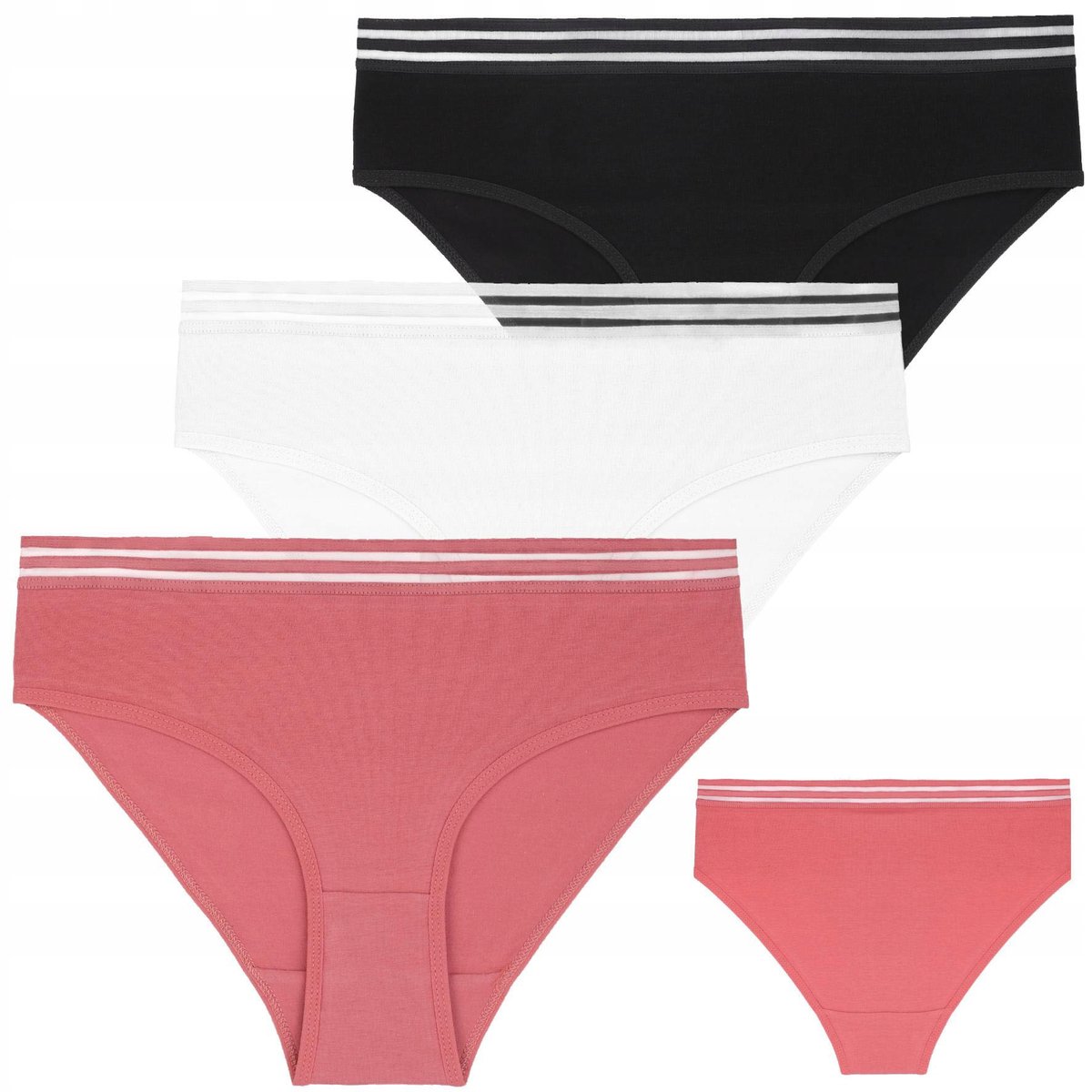 3x MAJTKI Bawełniane FIGI Bikini DAMSKIE MORAJ 3 Pak Zestaw r. L