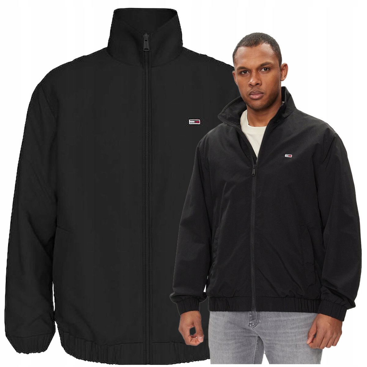 TOMMY HILFIGER JEANS męska kurtka przejściowa wiatrówka czarna bomber TOMMY HILFIGER JEANS męska kurtka przejściowa wiatrówka czarna bomber r.XXL