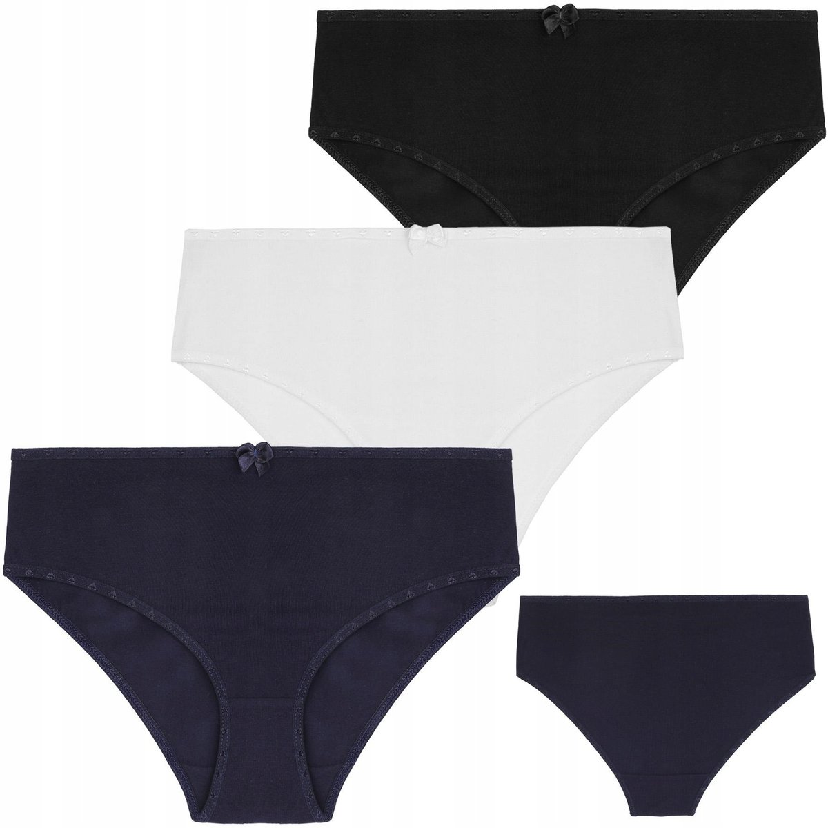 FIGI MAJTKI DAMSKIE Bawełniane Kokardka MORAJ 3Pak r. XL