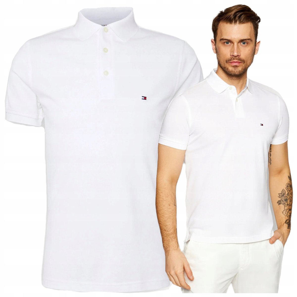 biala polowka meska tommy hilfiger koszulka polo meska PREMIUM biala polowka meska tommy hilfiger koszulka polo meska PREMIUM r.M