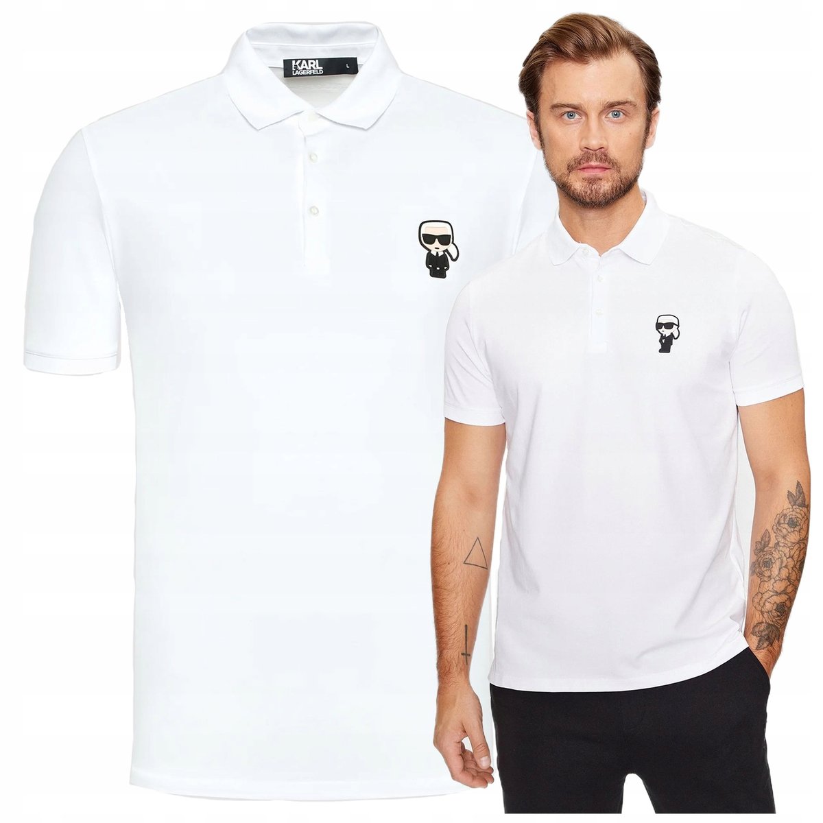 koszulka polo karl lagerfeld polówka meska biała PREMIUM koszulka polo karl lagerfeld polówka meska biała PREMIUM r.XXL