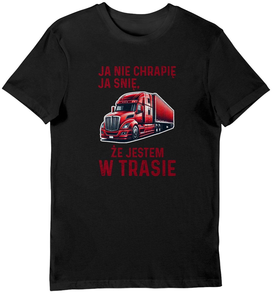 Koszulka dla kierowcy tira, ja nie chrapię, czarna 2XL