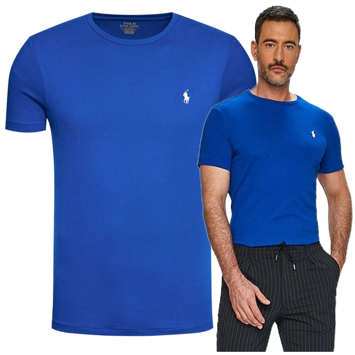 koszulka meska polo ralph lauren bawelniana shirt meski niebieski PREMIUM koszulka meska polo ralph lauren bawelniana tshirt meski niebieski r.M