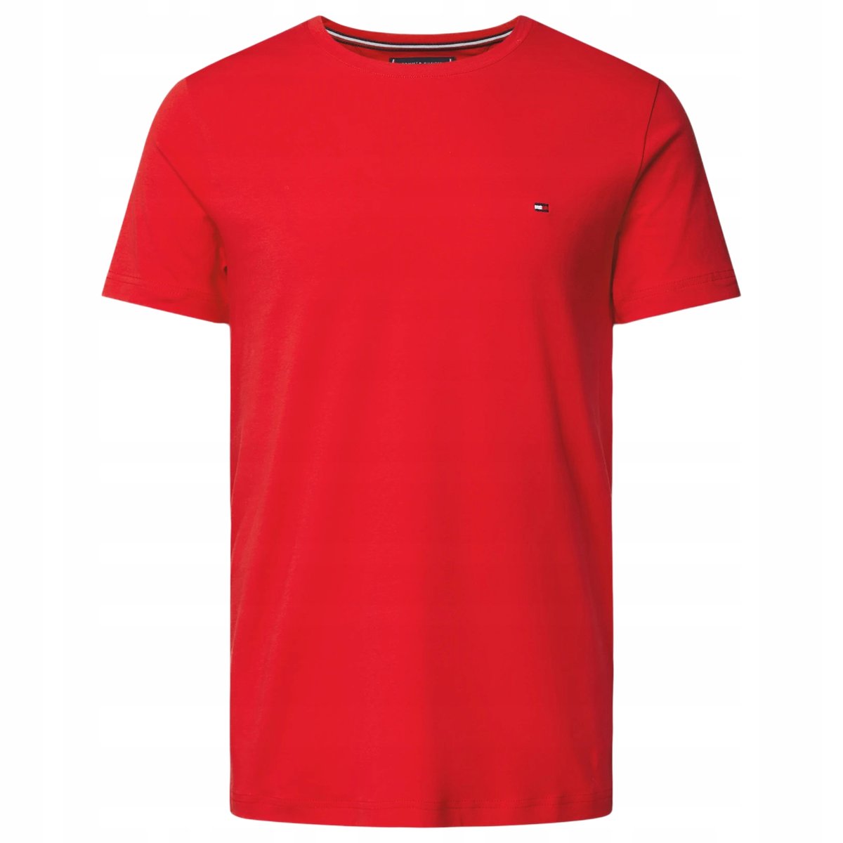 TOMMY HILFIGER koszulka meska czerwony tshirt logo okragly dekolt TOMMY HILFIGER koszulka meska czerwony tshirt logo okragly dekolt r.XXL