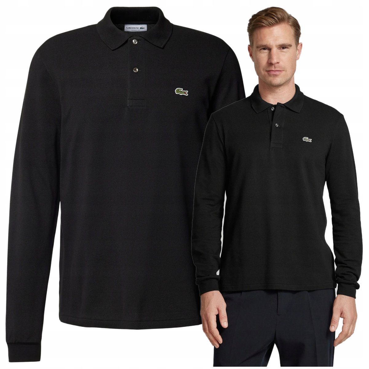 czarna koszulka meska regular elegancki longsleeve lacoste PREMIUM czarna koszulka meska regular elegancki longsleeve lacoste PREMIUM r.M