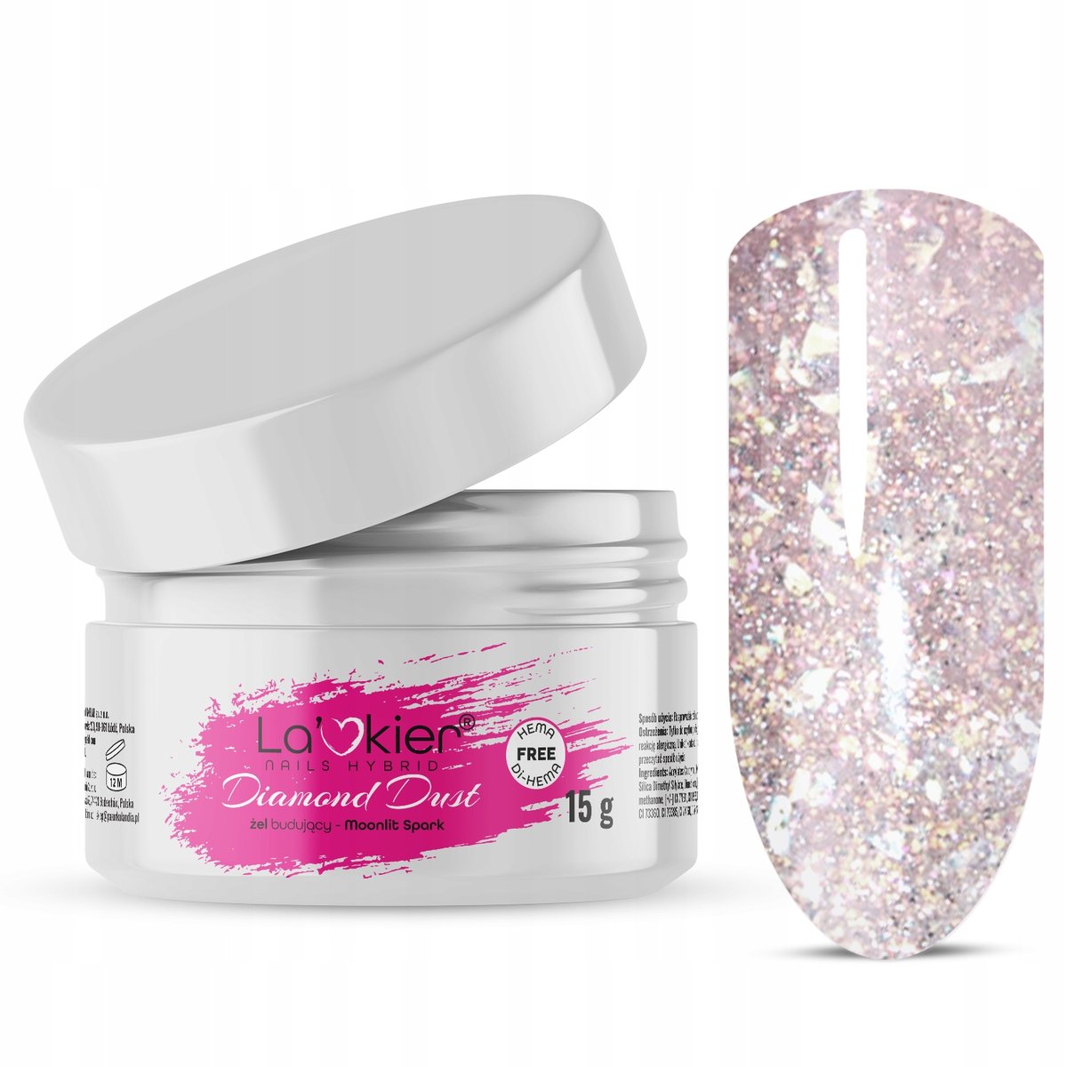 La'kier Żel Budujący Do Paznokci UV LED 15g Tixo DIAMOND DUST Moonlit Spark