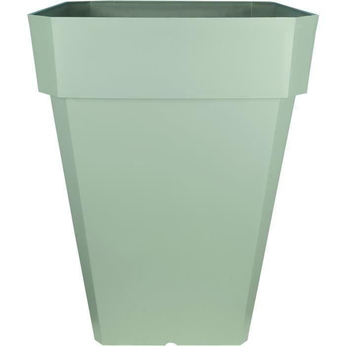 Kwadratowa skrzynka na kwiaty RIVIERA SOLEILLA - Plastik - Wysokość 53 cm - Biała