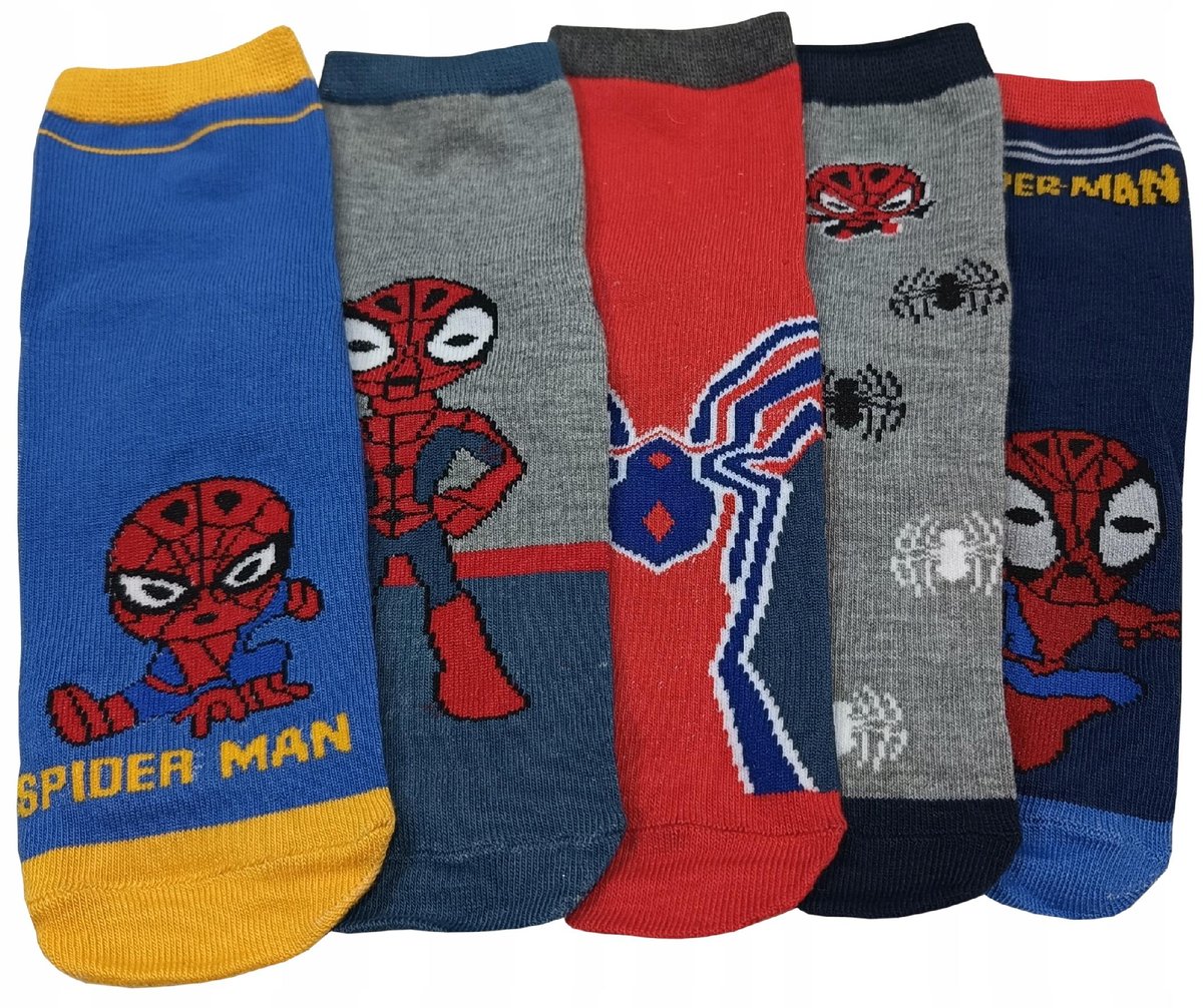 ABS Antypoślizgowe Skarpetki Dziecięce Bawełniane SPIDER MAN 5-PAR 19-22
