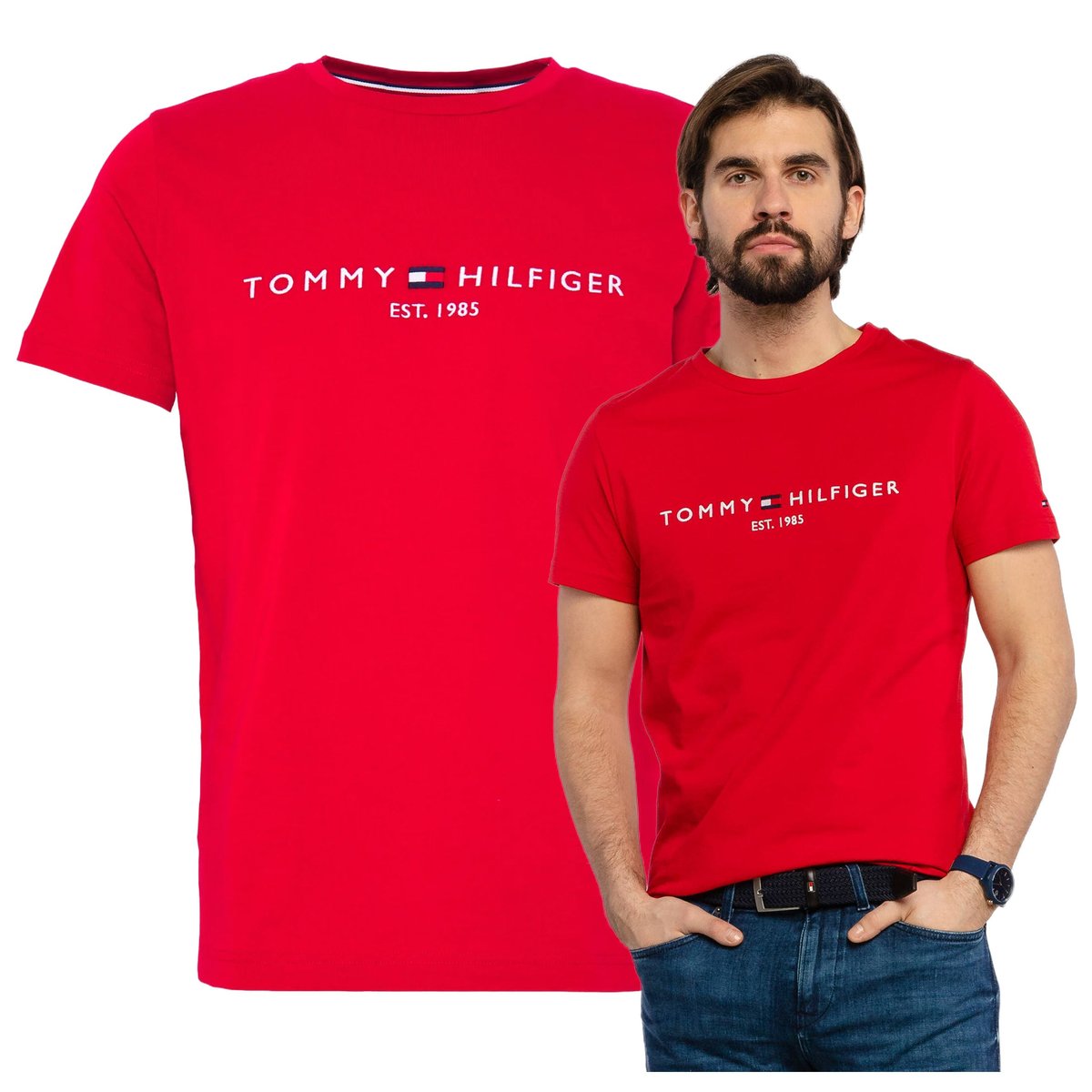 koszulka meska tommy hilfiger tshirt meski est 1985 czerwony koszulka meska tommy hilfiger tshirt meski est 1985 czerwony r.L