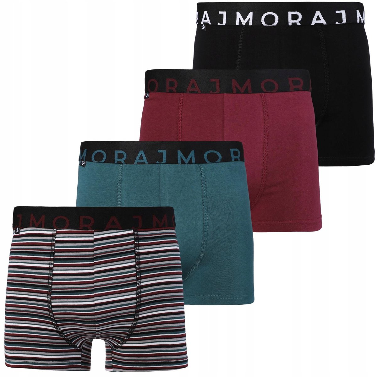Bokserki Męskie Bawełniane Gładkie KLASYCZNE KOLOROWE MORAJ ZESTAW 4SZT XXL