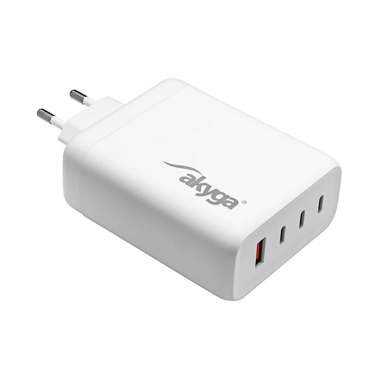 Szybka ładowarka sieciowa 3x USB-C USB-A GaN Akyga Power Delivery 140W PD QC