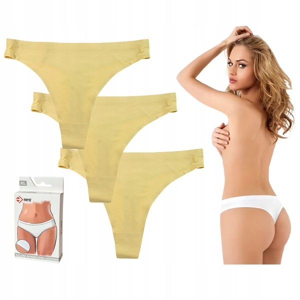 Stringi Damskie Laserowo Cięte Zestaw 3Szt MORAJ r. M