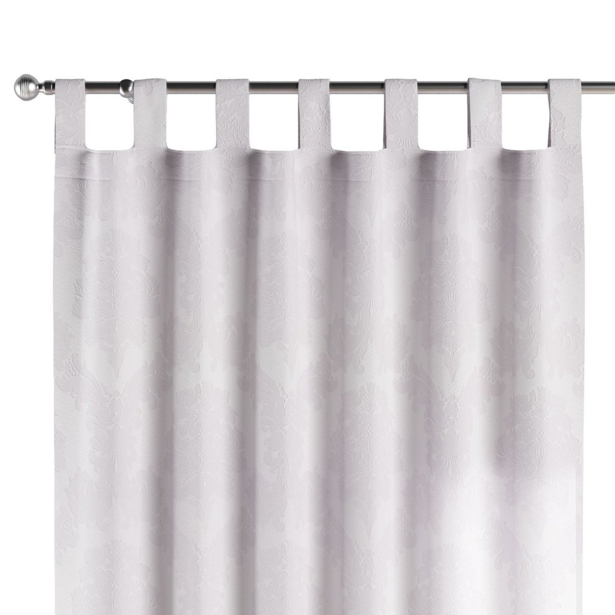 Zasłona na szelkach 1 szt., liście akantu na białym tle , Damasco