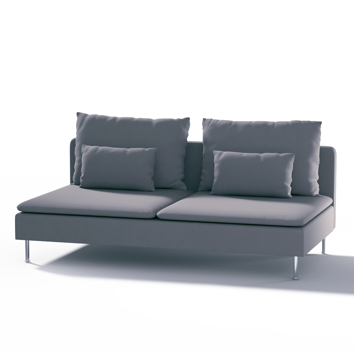 Pokrowiec na moduł Söderhamn 3-osobowy, Slade Grey (szary), 186 x 99 x 83 cm, Cotton Panama