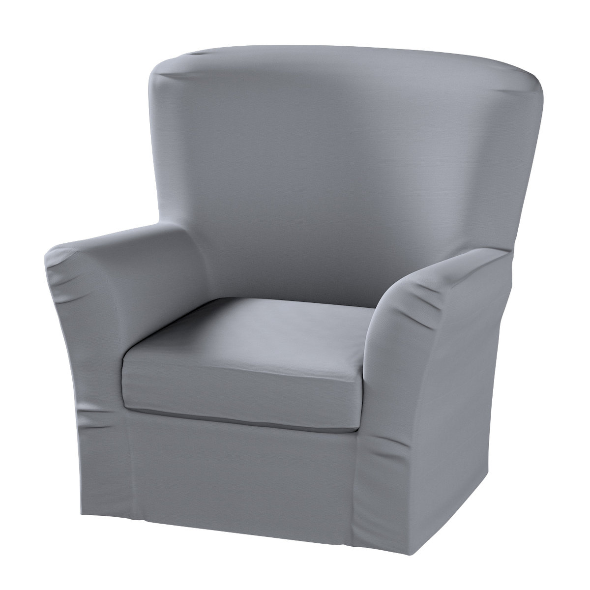 Pokrowiec na fotel Tomelilla wysoki z zakładkami, Slade Grey (szary), 96 x 93 x 88 cm, Cotton Panama
