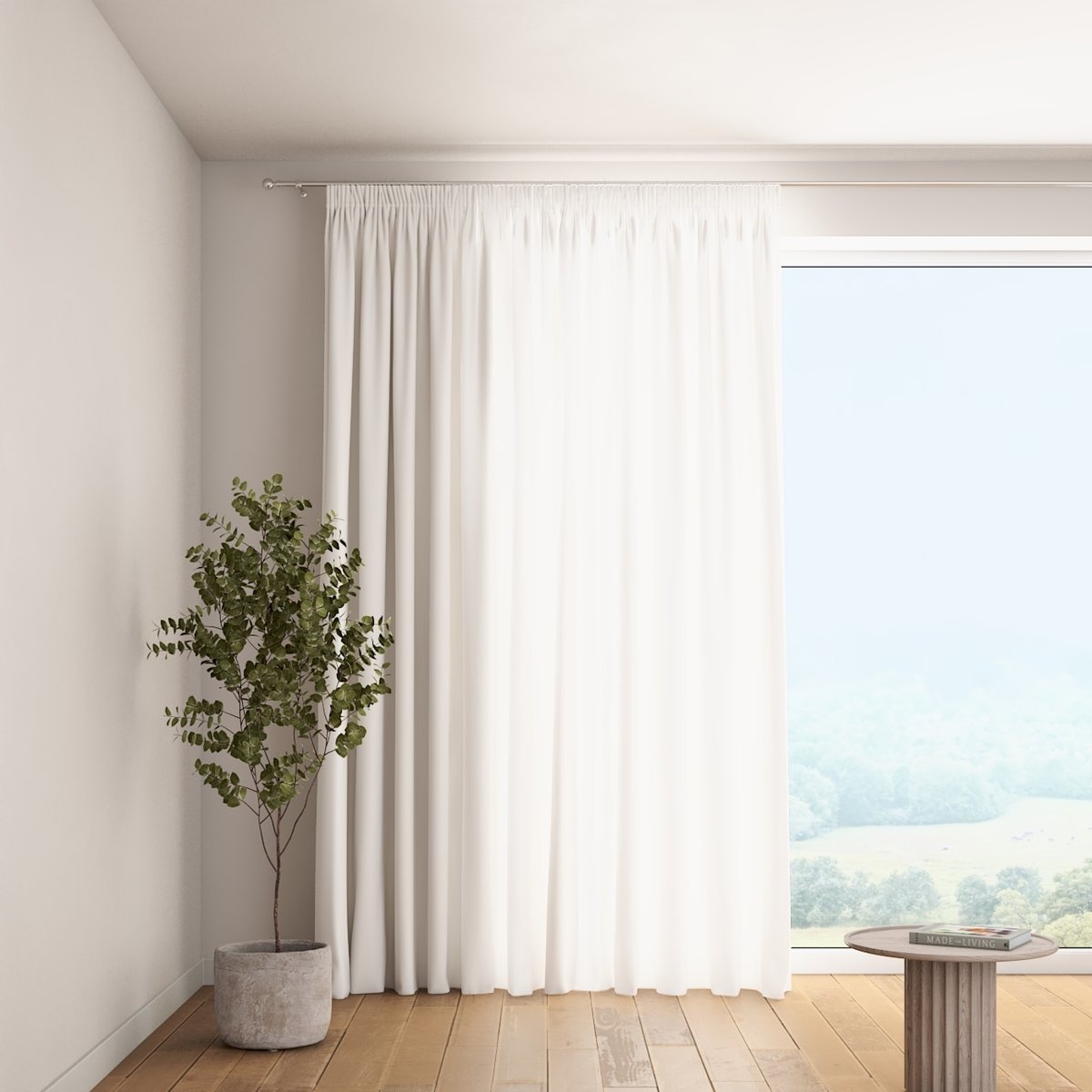 Zasłona na taśmie marszczącej 1 szt., biały, Loneta