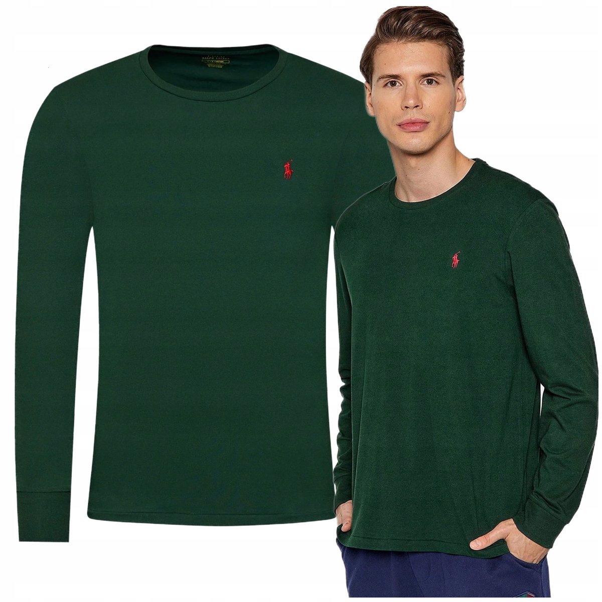 polo ralph lauren longsleeve koszulka męska z długim rękawem zielona polo ralph lauren longsleeve koszulka męska z długim rękawem zielona r.M