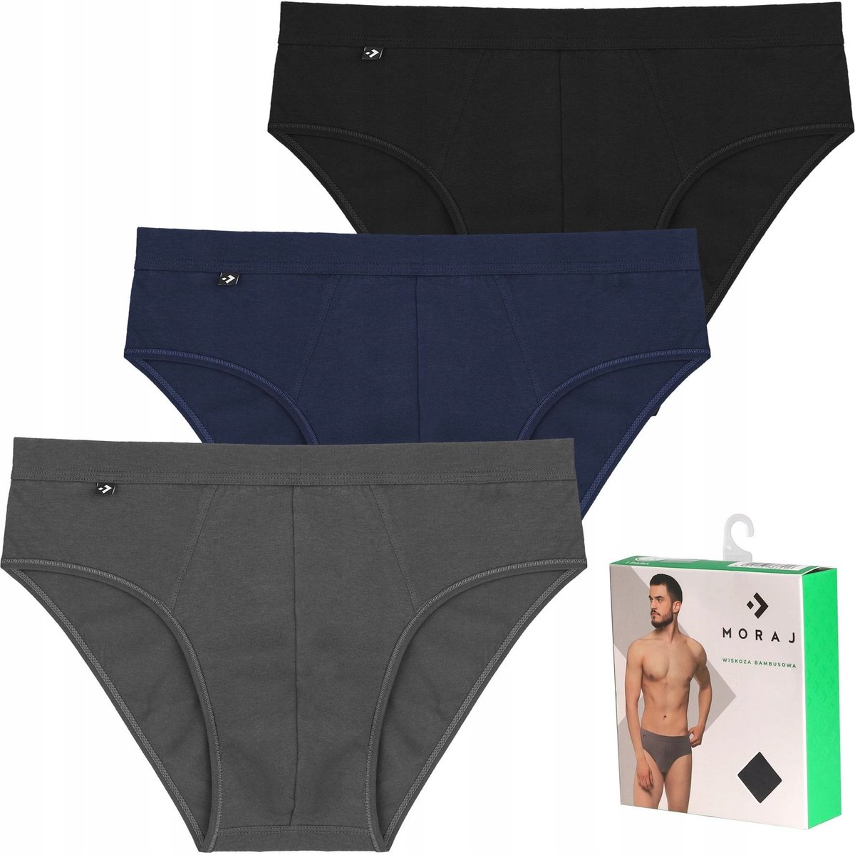 Bambusowe SLIPY MĘSKIE Majtki SLIPKI Premium MORAJ r. XL