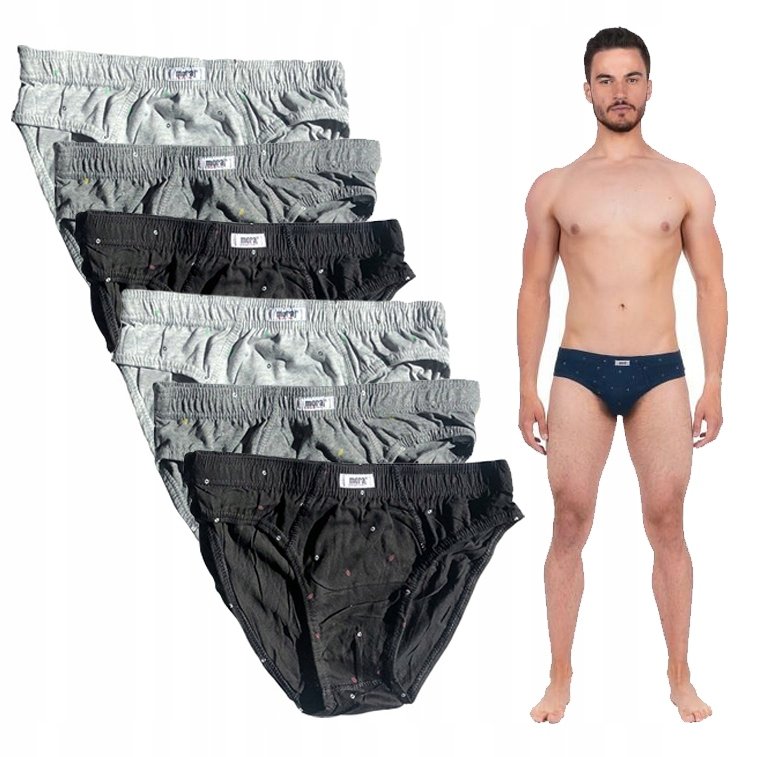 Slipy Męskie Slipki Bawełniane 100% 6Pak Moraj r. 3XL