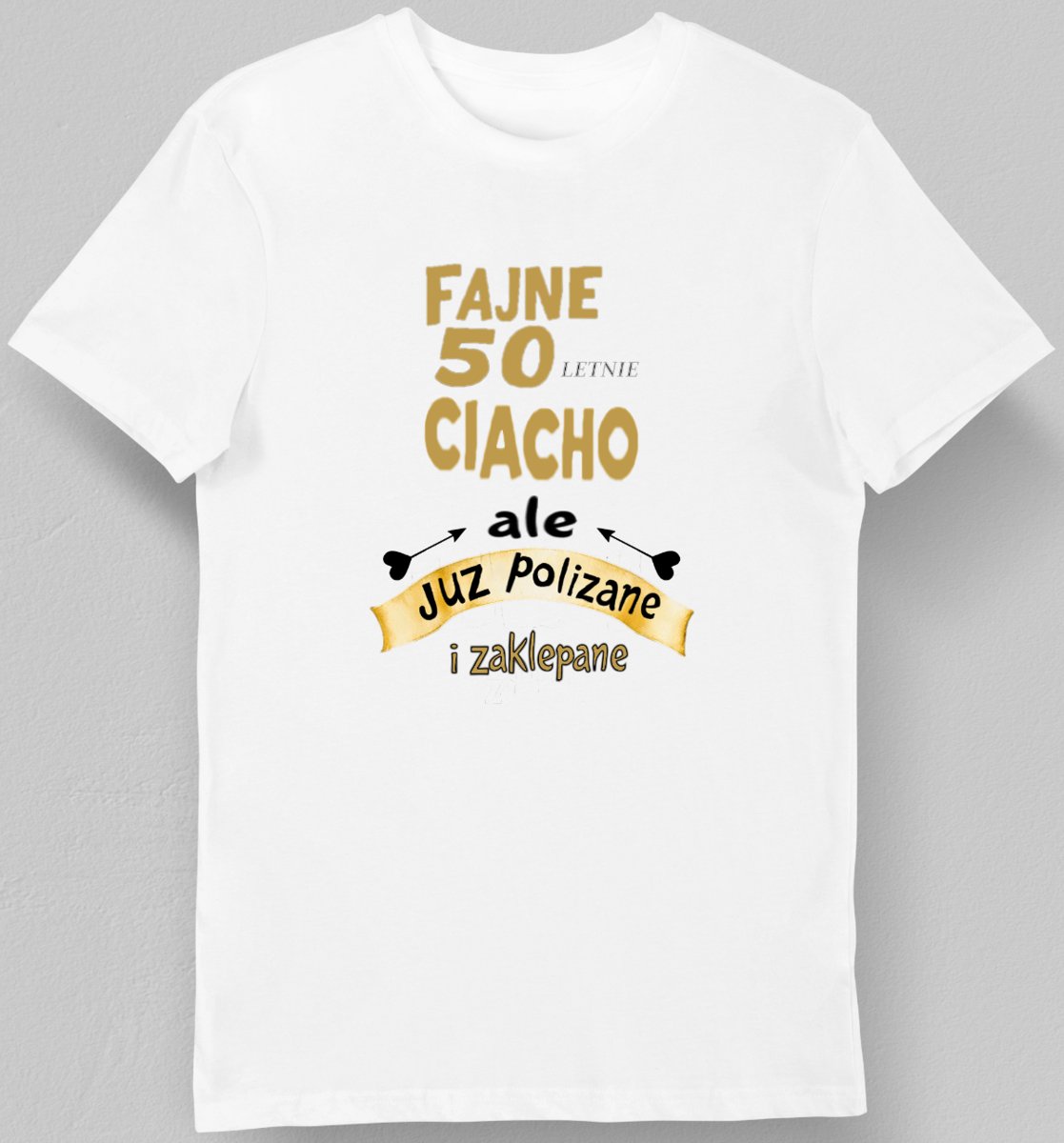 Koszulka fajne 50 letnie ciacho, ale już polizane i zaklepane biała XL