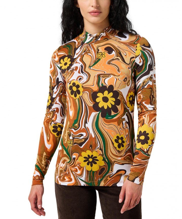 KOSZULKA DAMSKA WRANGLER 112358244 MOCKNECK TEE MARBLE S