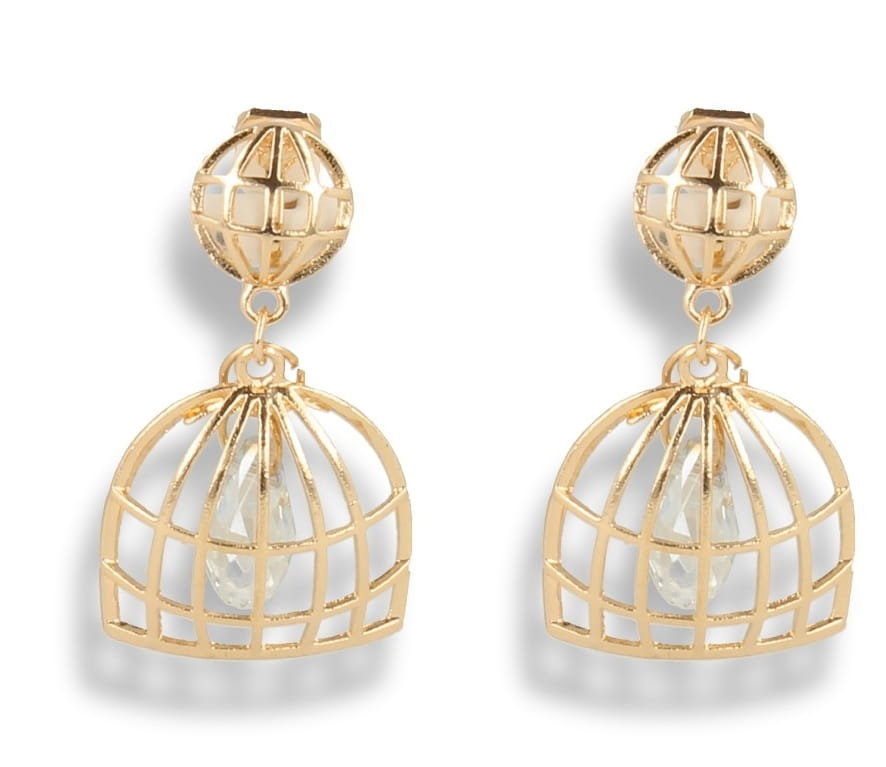 Klipsy do uszu złote wiszące