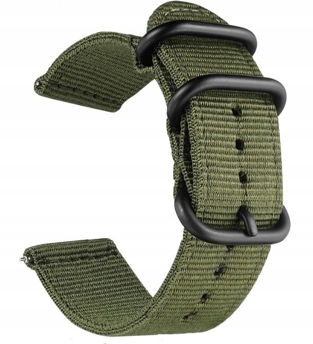 NOWY, ZIELONY PARCIANY, NYLONOWY, WOJSKOWY PASEK TYPU NATO - 26MM