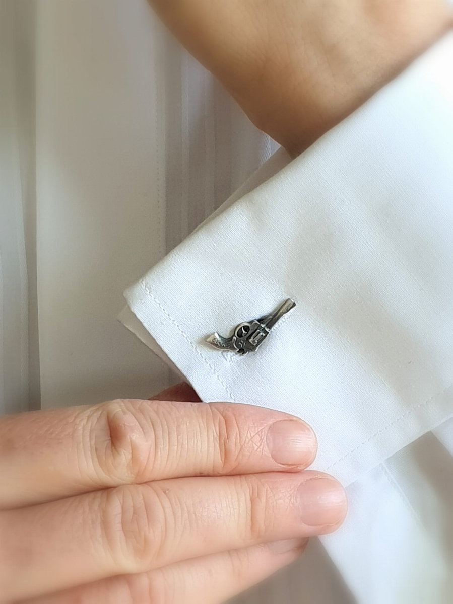 Spinki do mankietów - Rewolwer