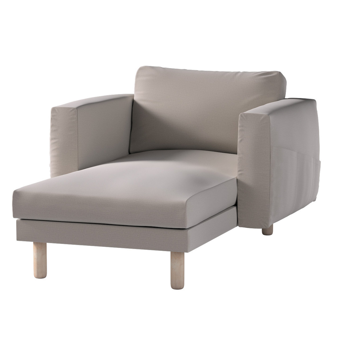 Pokrowiec na szezlong Norsborg z podłokietnikami, beżowy welwet, 110 x 157 x 85 cm, Ingrid