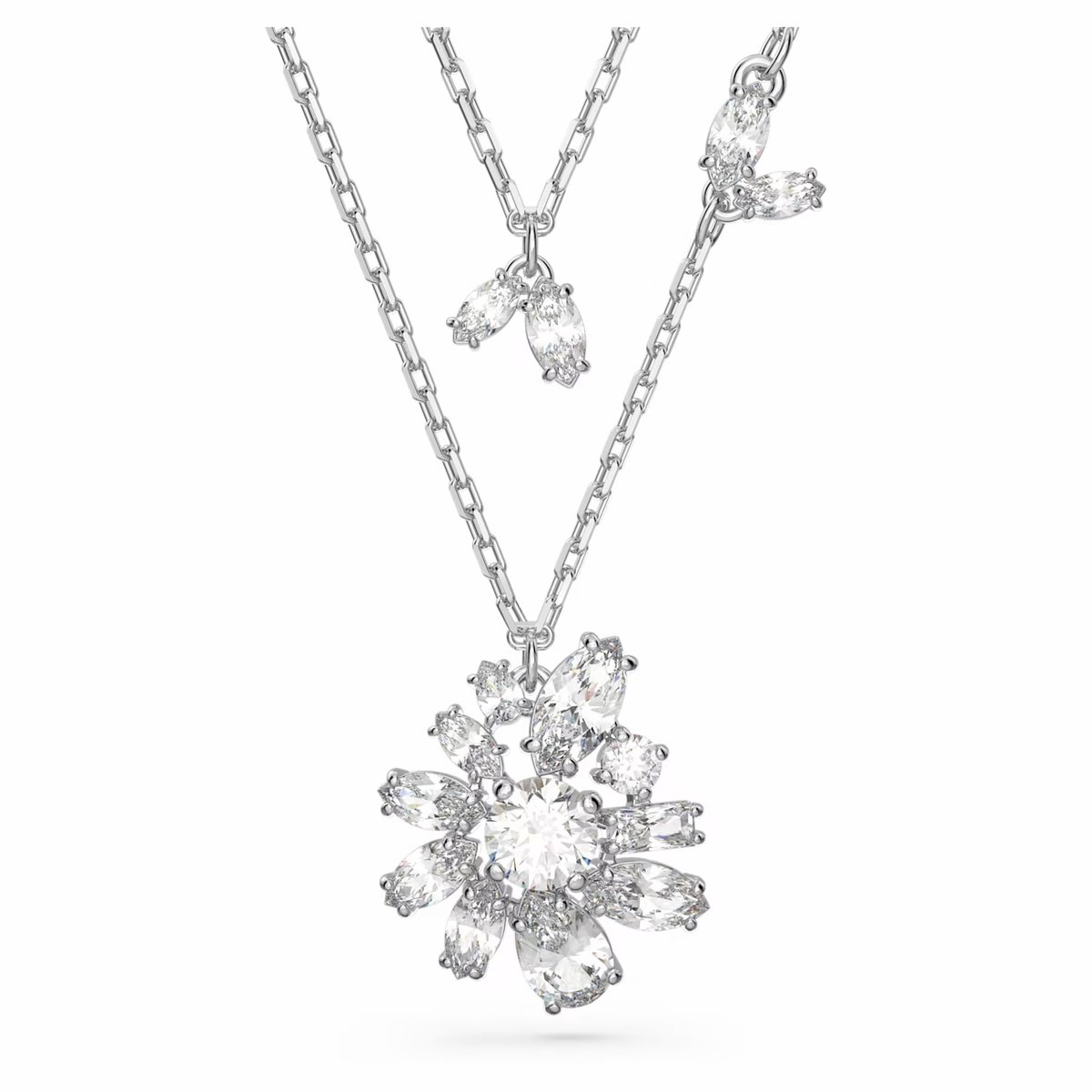 Naszyjnik Swarovski - Gema Flower, White, Silver 5644658