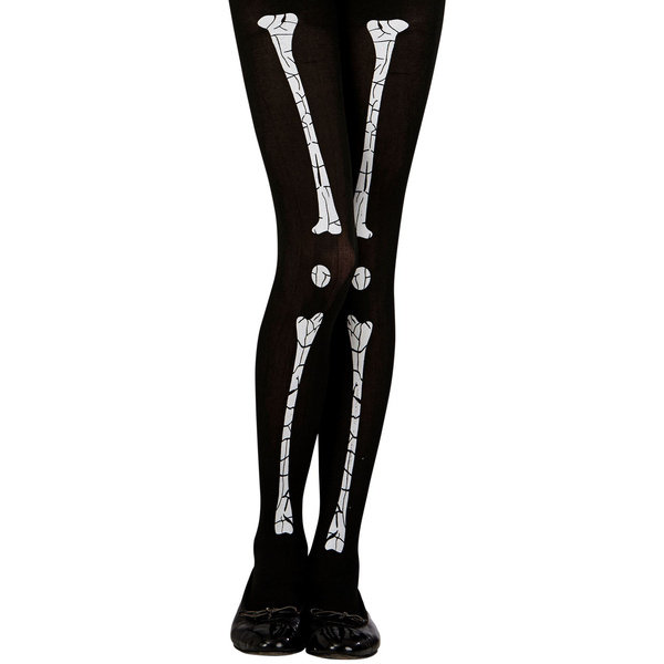 Rajstopy dziecięce czarne kości halloween szkielet-11-14