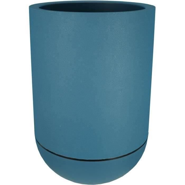 Okrągła skrzynka na kwiaty RIVIERA GRANIT TULIPE - Plastik - Średnica 40 cm - Biała