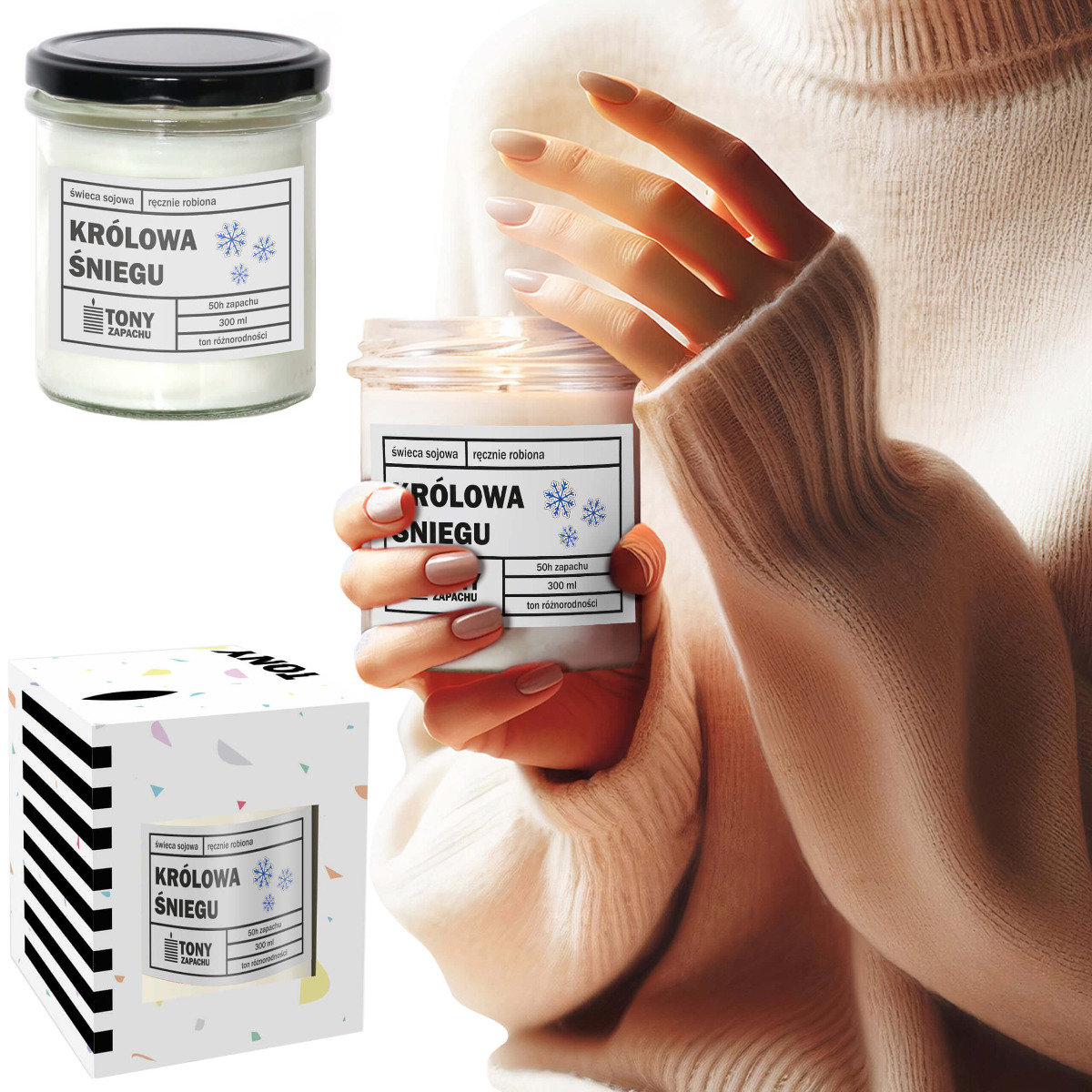 Naturalna zimowa świeca sojowa 