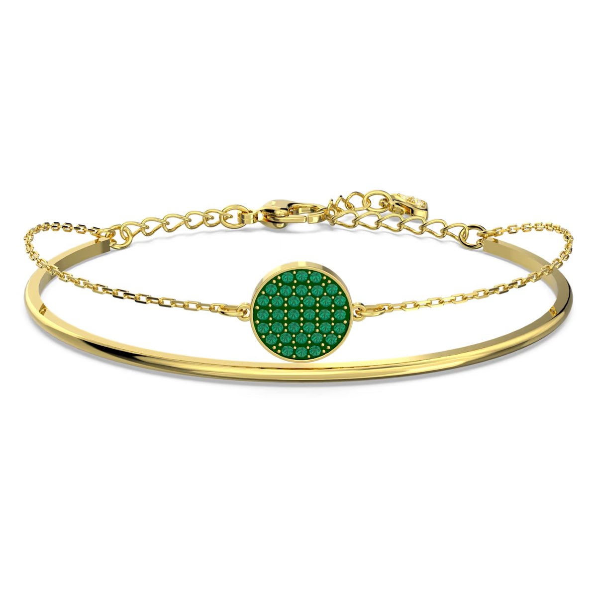 Bransoletka Swarovski - Ginger Bangle, Green, Gold 5642949 M