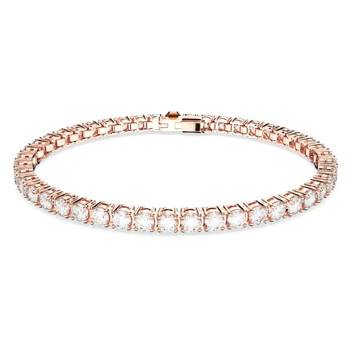 Bransoletka Swarovski - Matrix Tennis, White, Rose Gold 5657661 L