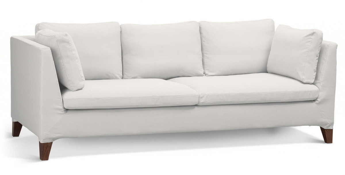 Pokrowiec na sofę Stockholm 3-osobową, biały, sofa Stockholm 3-osobowa, Cotton Panama