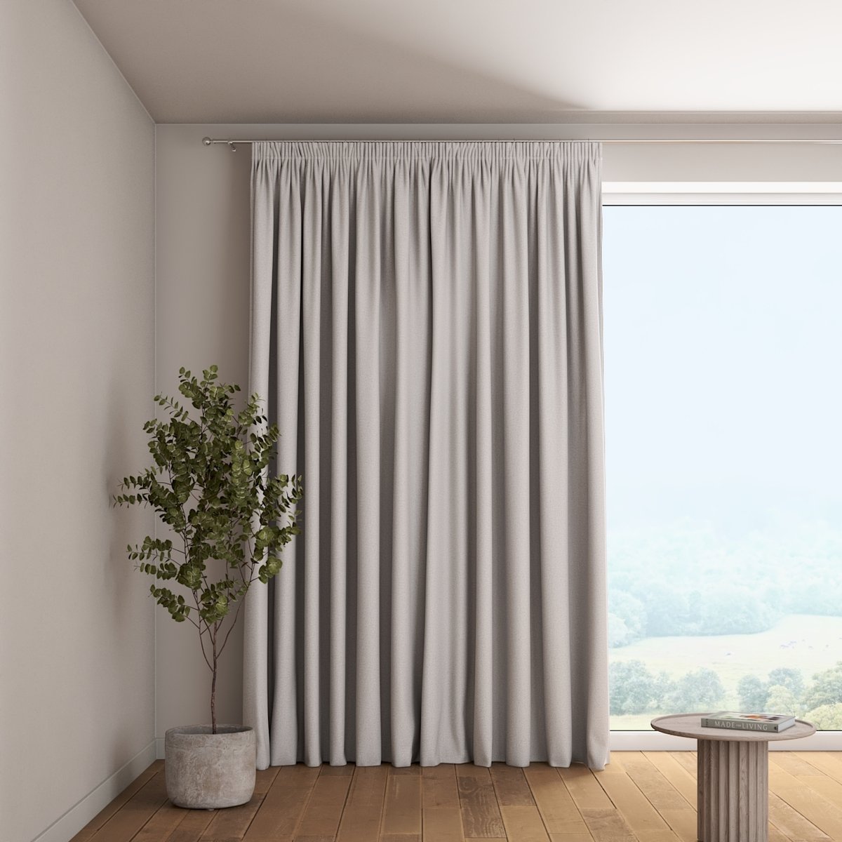 Zasłona na taśmie marszczącej 1 szt., jasny szary, Blackout Soft