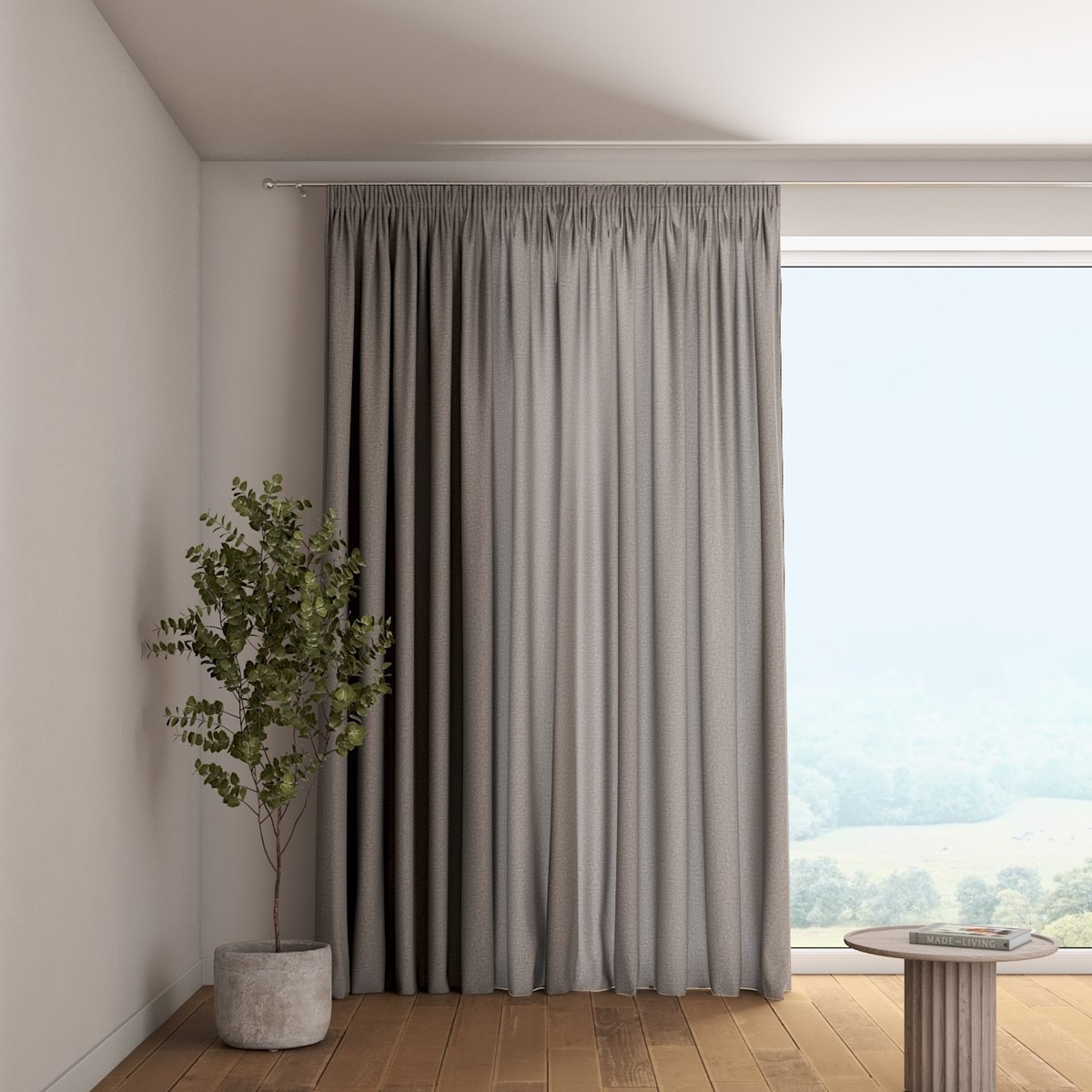 Zasłona na taśmie marszczącej 1 szt., szary, Edinburgh