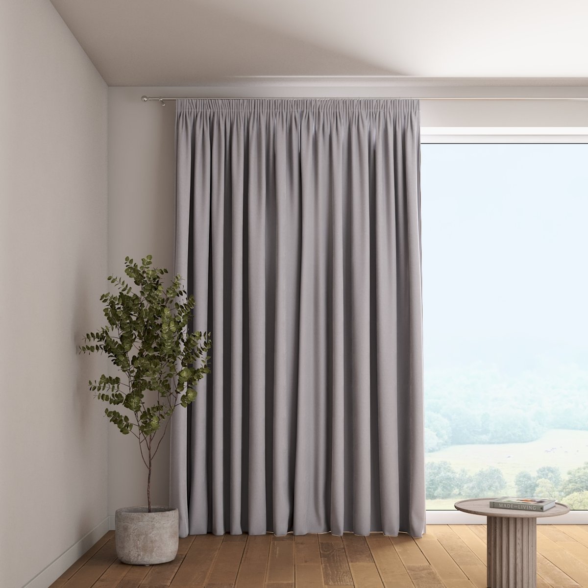 Zasłona na taśmie marszczącej 1 szt., srebrzysty szary, Velvet