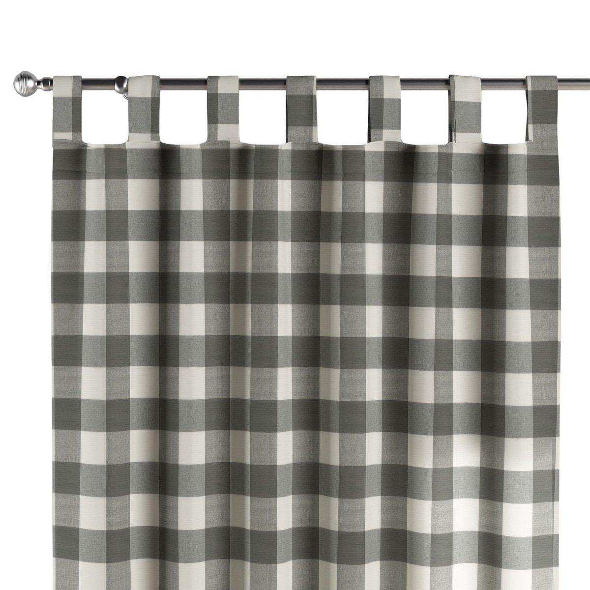 Zasłona na szelkach 1 szt., szaro-biała krata (5,5x5,5cm), Quadro