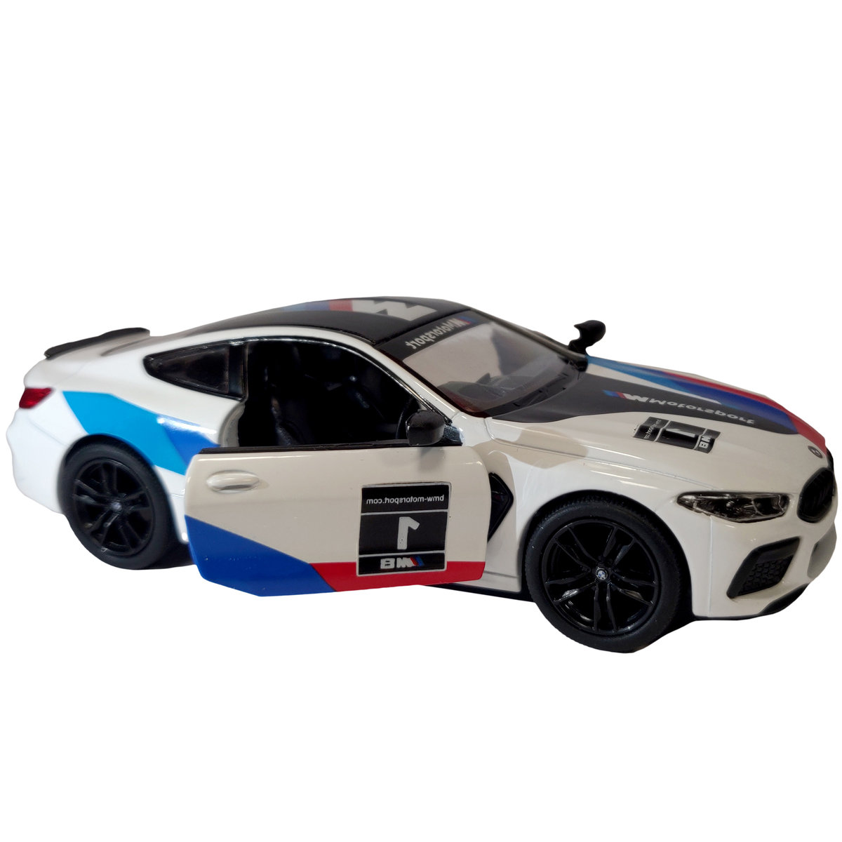 SAMOCHÓD AUTO METALOWE MODEL BMW M8 COMPETITION LIVERY EDITION 1:38 ZABAWKA DLA DZIECI